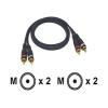 Cables to Go - 3' Python Dual RCA Blue Male to Male Connector Cables