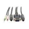 Belkin 6FT CABLE PS/2 W/ AUD KVM KT 2 MDN6M/M HDB15M/F 4P