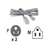 Belkin 10ft ac power extension ac male to 3x female gray