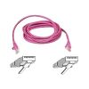 Belkin RJ45 CAT5e Patch Cable, Snagless Molded, Pink, 7'